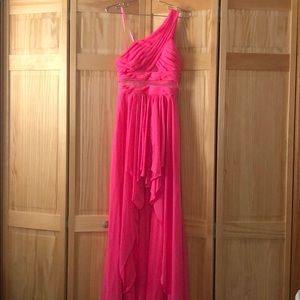 Hot pink high-low party/prom dress